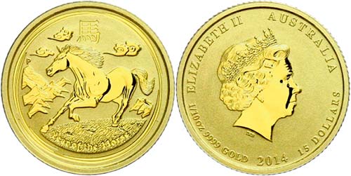 Australia 15 Dollars, Gold, 2014, ... 