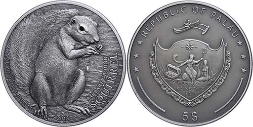 Palau 5 Dollars, 2013, gray ... 