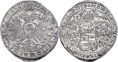 Erbach County Thaler, 1624, with ... 