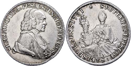 Salzburg Erzbistum Taler, 1761, ... 