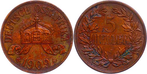 Coins German Colonies DOA, 5 ... 