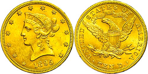 USA 10 Dollars, Gold, 1895, ... 