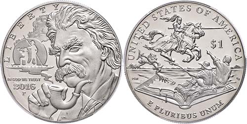 USA 1 Dollar, 2016, P, Mark Twain, ... 