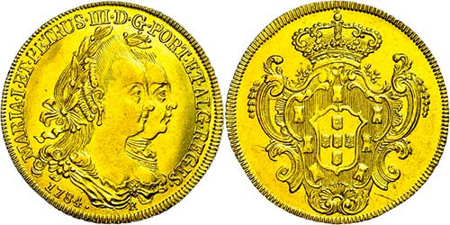 Brasilien 6400 Reis, Gold, 1784, ... 
