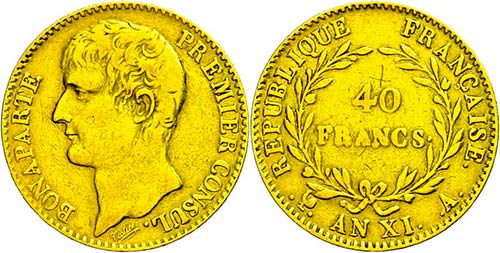 France 40 Franc, at XI (1802 / ... 