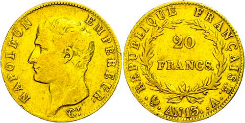 France 20 Franc, at 13 (1804 / ... 
