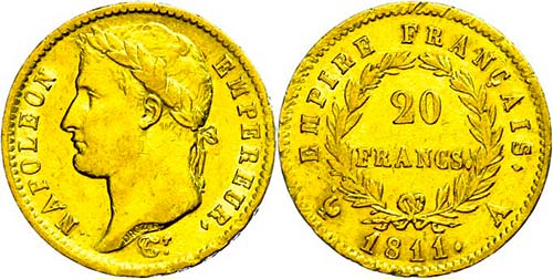 France 20 Franc, Gold, 1811, A, ... 