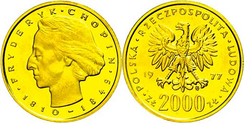 Poland 2000 zloty, Gold, 1977, ... 