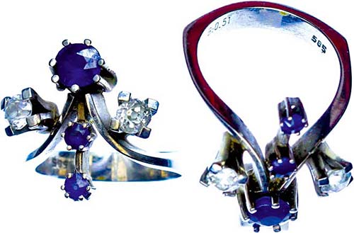 Gold and Silver Jewellery Sapphire ... 