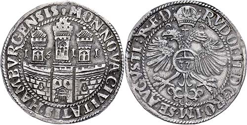 Hamburg City Thaler, 1611, with ... 