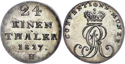 Hannover 1/24 Taler, 1817, Georg ... 