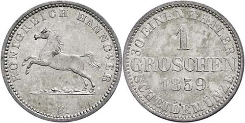 Hanover 1 Groschen, 1859, AKS 149, ... 