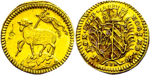 Nürnberg City 1 / 4 ducat, 1700, ... 