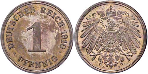 Kleinmünzen 1871-1922 1 Pfennig, ... 