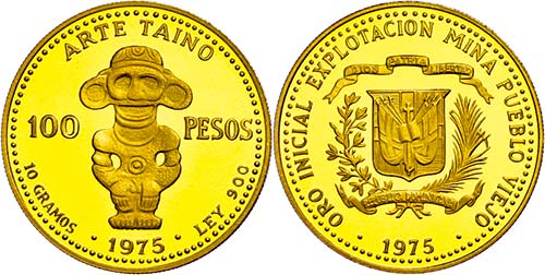 Dominican Republic 100 Peso, Gold, ... 