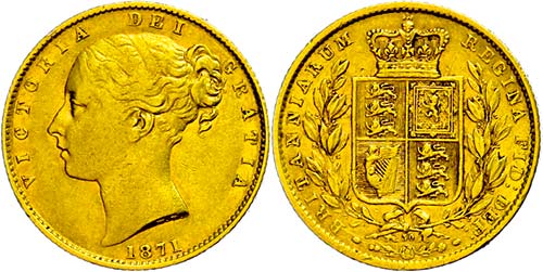 Great Britain Sovereign 1871 (no. ... 