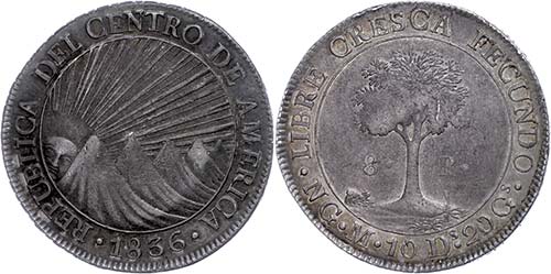 Guatemala 8 Real, 1836, NG M, KM ... 