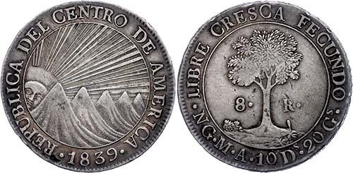 Guatemala 8 Real, 1839, NG M A, KM ... 