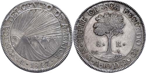 Guatemala 8 Reales, 1847, NG A, KM ... 