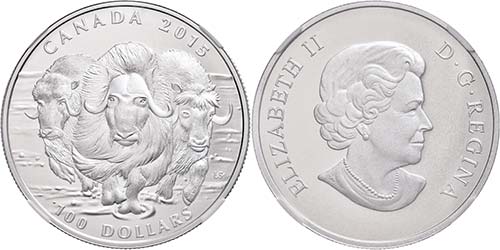 Canada 100 Dollars, silver, 2015, ... 