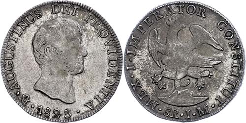 Coins Mexiko 8 Real, 1823, JM, ... 