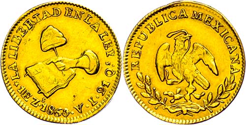 Coins Mexiko 2 Escudos, Gold, ... 