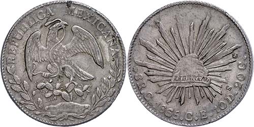 Coins Mexiko 8 Real, 1865, ... 