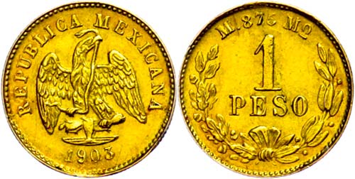Coins Mexiko 1 peso, Gold, 1903, M ... 