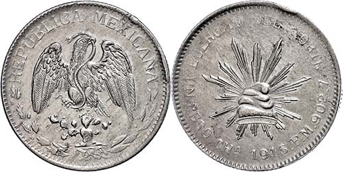Coins Mexiko Peso, 1915, ... 
