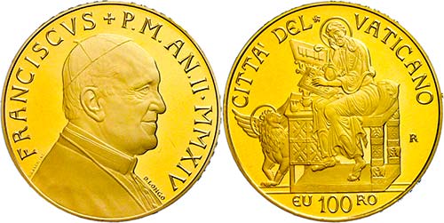 Vatican 100 Euro, Gold, 2014, ... 
