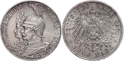 Prussia 5 Mark, 1901, Wilhelm II. ... 