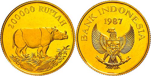 Indonesien 200000 Rupien, Gold, ... 
