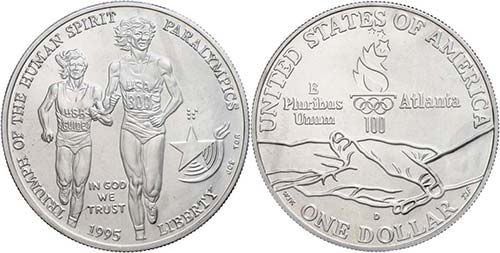 Coins USA 1 Dollar, silver, 1995, ... 
