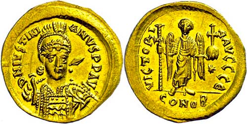 Coins Byzantium Justinus I., ... 