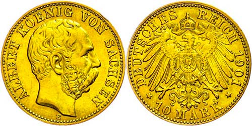 Saxony 10 Mark, 1901, Albert, ... 