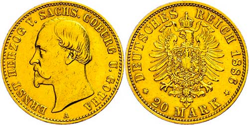 Saxony-Coburg and Gotha 20 Mark, ... 