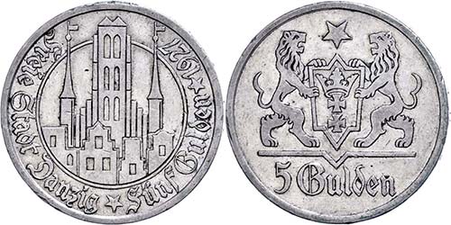 Coins German Areas 5 Guilder, ... 