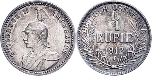 Coins German Colonies DOA, 1/4 ... 