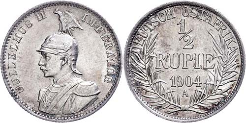 Coins German Colonies DOA, 1/2 ... 