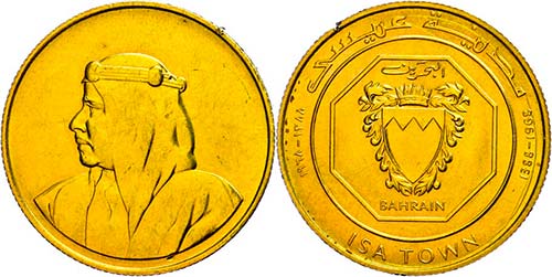 Bahrain 10 Dinars, Gold, 1968, Fb. ... 