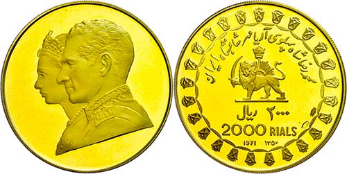 Coins Persia 2000 Rials, Gold, ... 