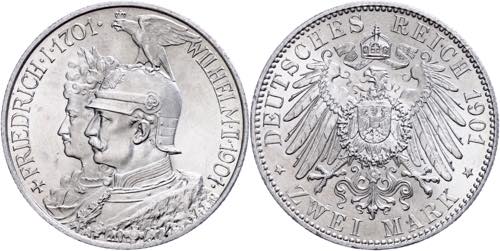 Prussia 2 Mark, 1901, Wilhelm II., ... 