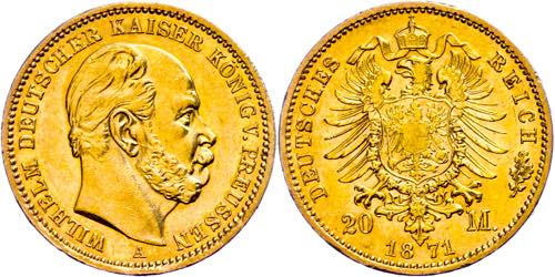 Prussia 20 Mark 1871, Wilhelm I., ... 