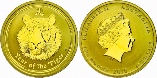 Australia 50 Dollars, Gold, 2010, ... 