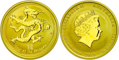 Australia 50 Dollars, Gold, 2012, ... 