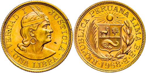Peru Libra, Gold, 1968, 7, 31 g ... 