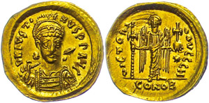 Münzen Byzanz Justinus ... 