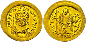 Münzen Byzanz Justinian I., ... 