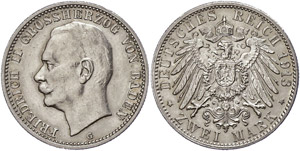 Baden 2 Mark, 1913, Friedrich II., ... 