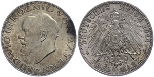 Bayern 3 Mark,1914, Ludwig III., ... 